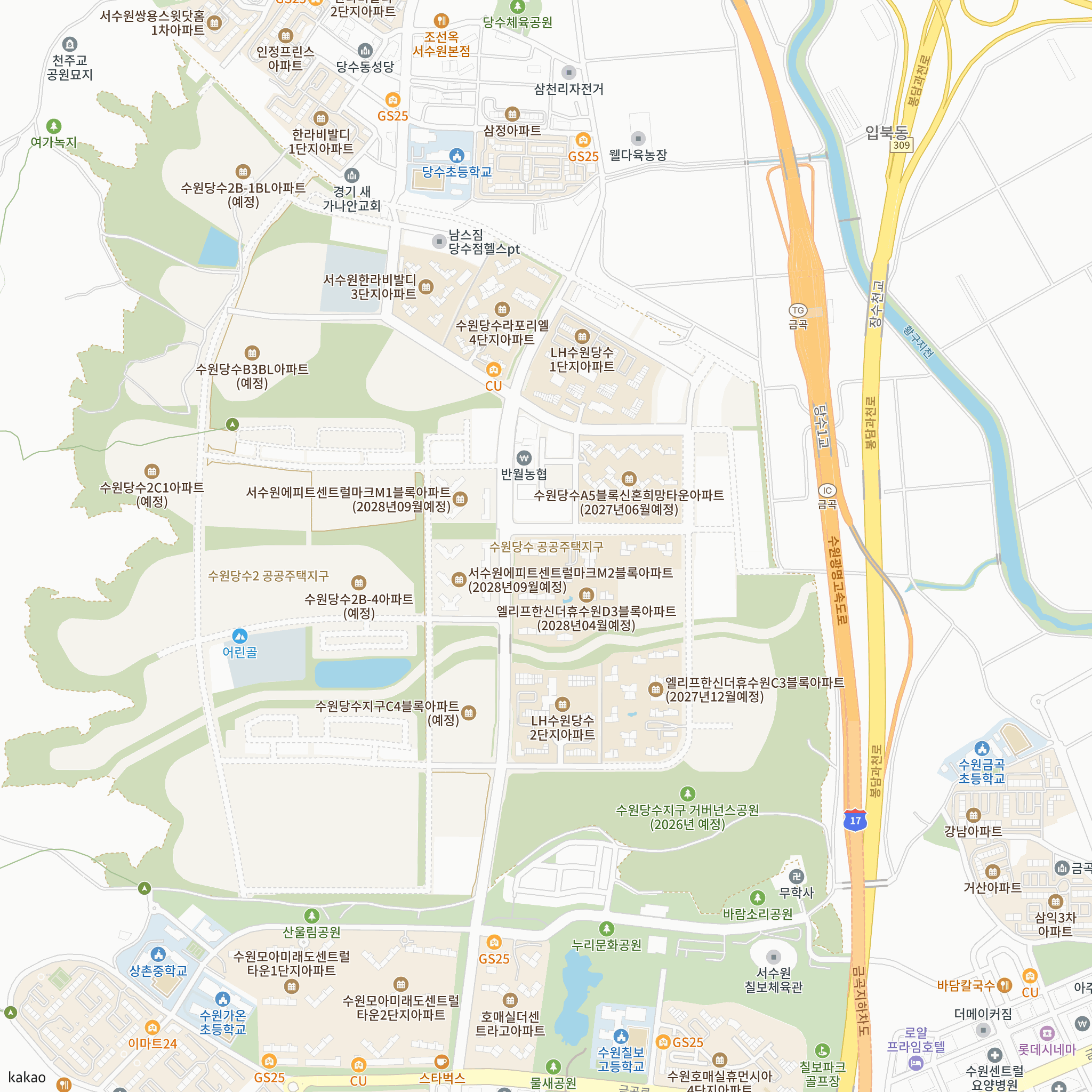 서수원 에피트 센트럴마크(M1BL)(3차) 반경 1km 주변 시설 지도
