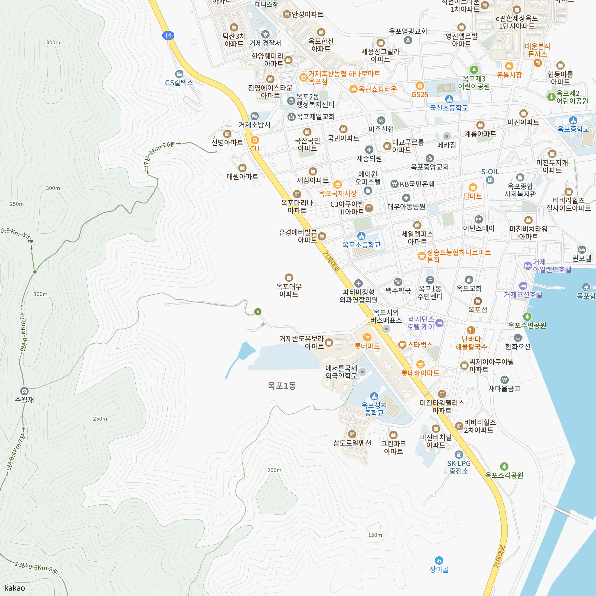 힐스테이트 거제시그니처(1회차) 반경 1km 주변 시설 지도