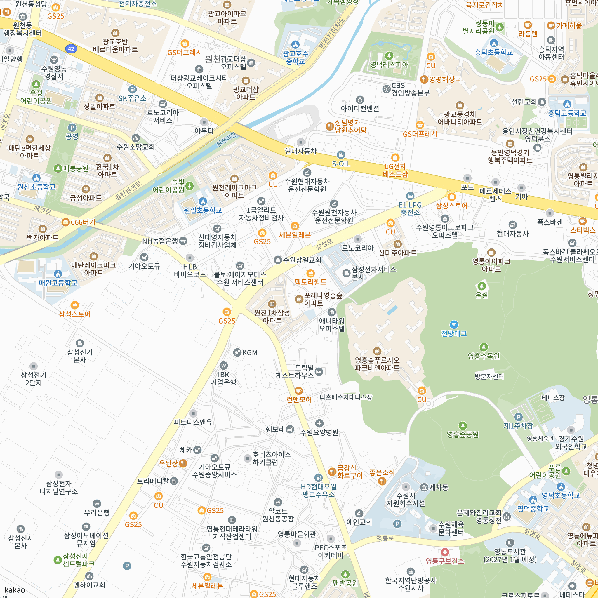 한화포레나 영흥숲(3차) 반경 1km 주변 시설 지도