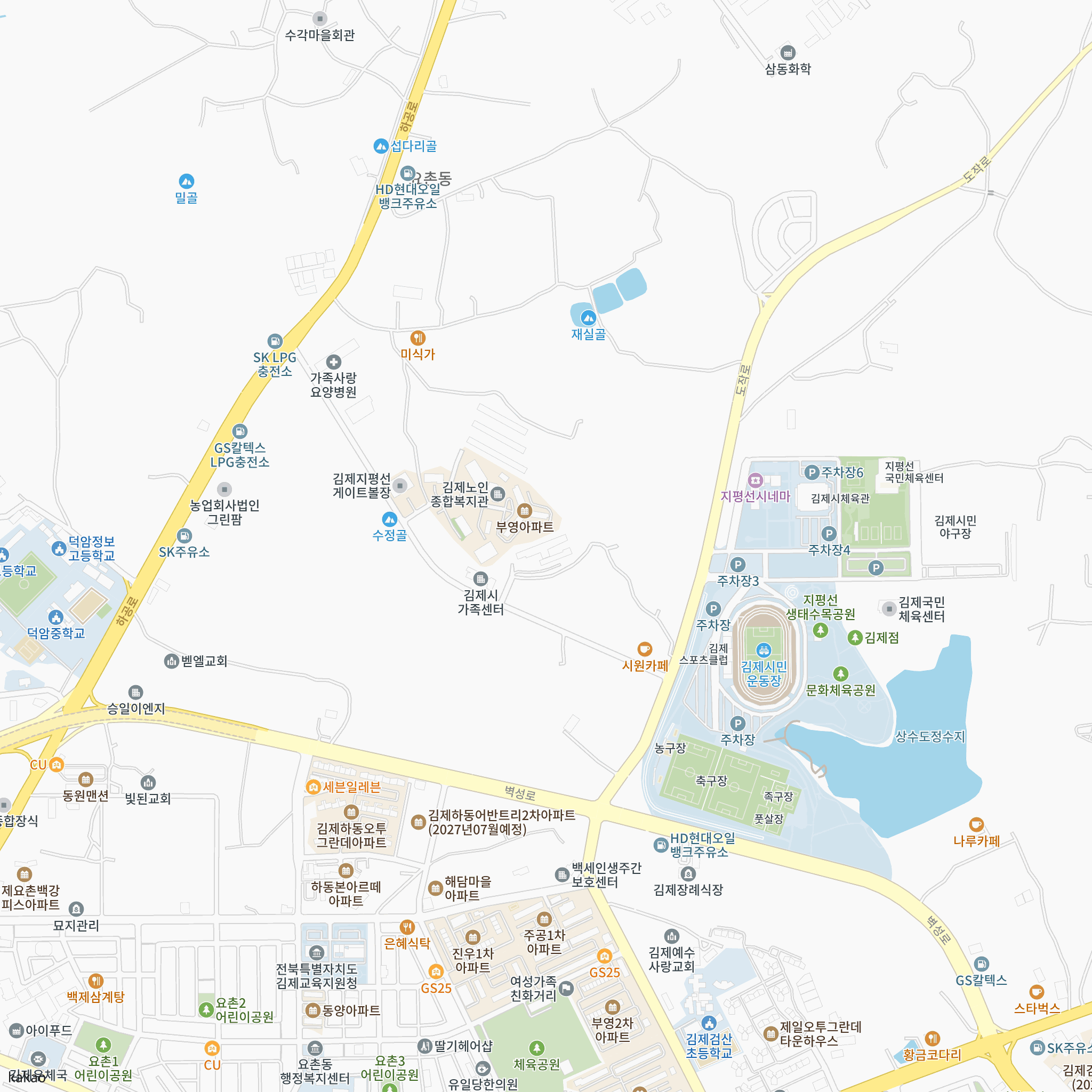 김제하동 국민임대주택 모집공고 반경 1km 주변 시설 지도