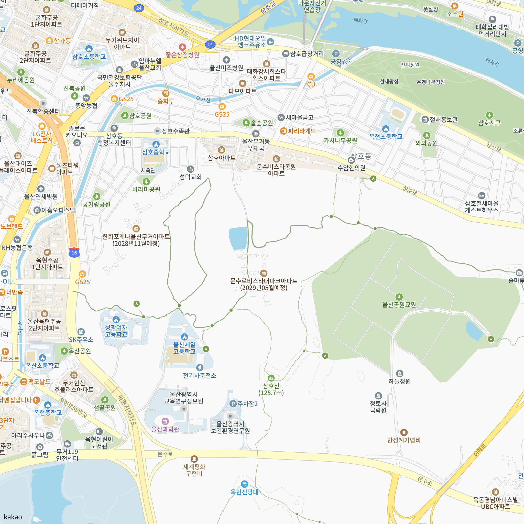 문수로 비스타 더파크 반경 1km 주변 시설 지도