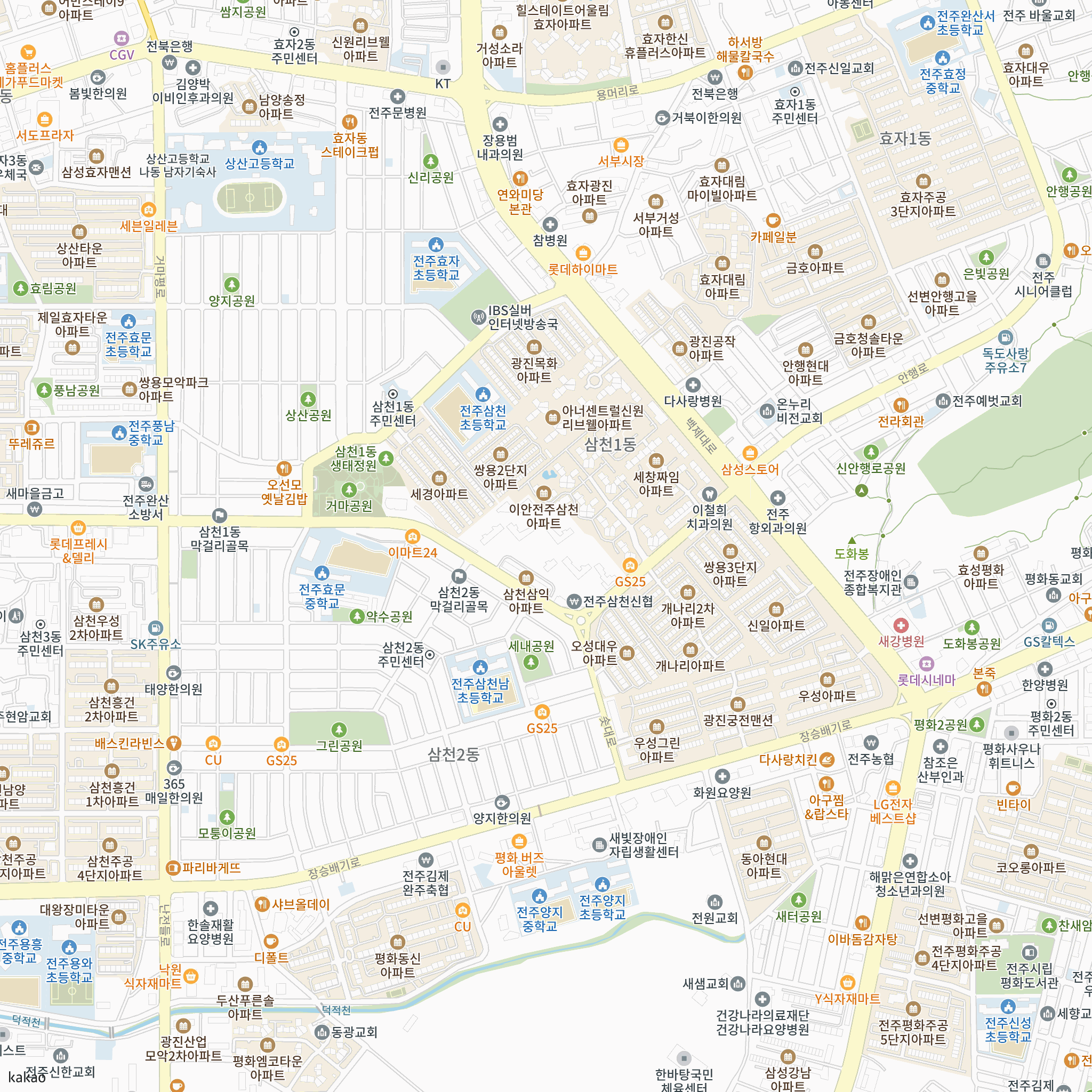삼천 하늘채 라비엘 반경 1km 주변 시설 지도