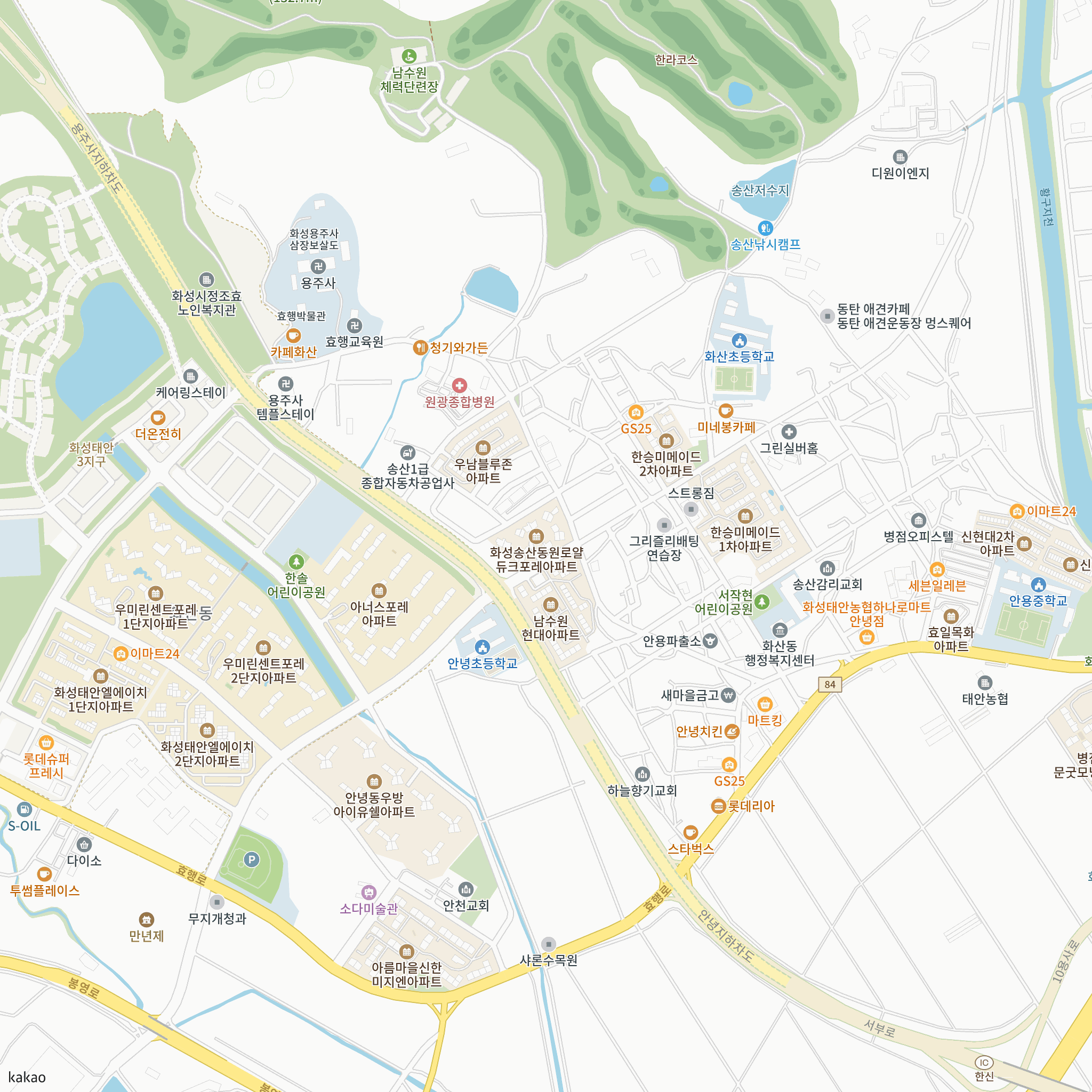 화성 송산 동원로얄듀크 포레(2차) 반경 1km 주변 시설 지도
