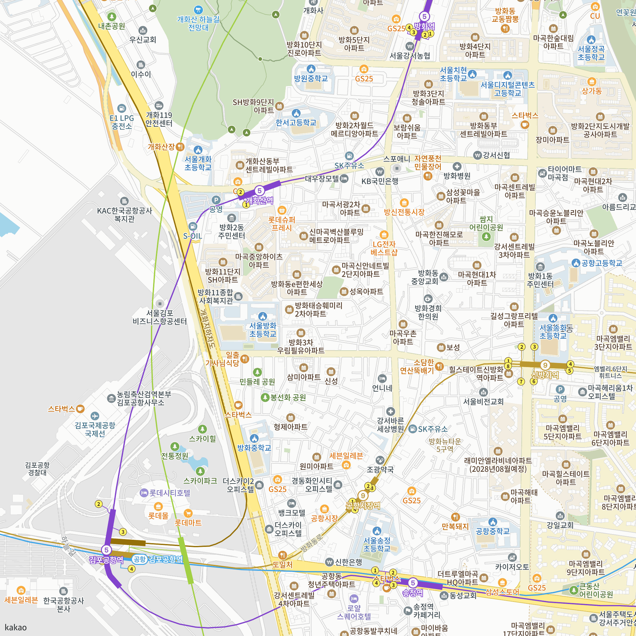 마곡스카이온 반경 1km 주변 시설 지도