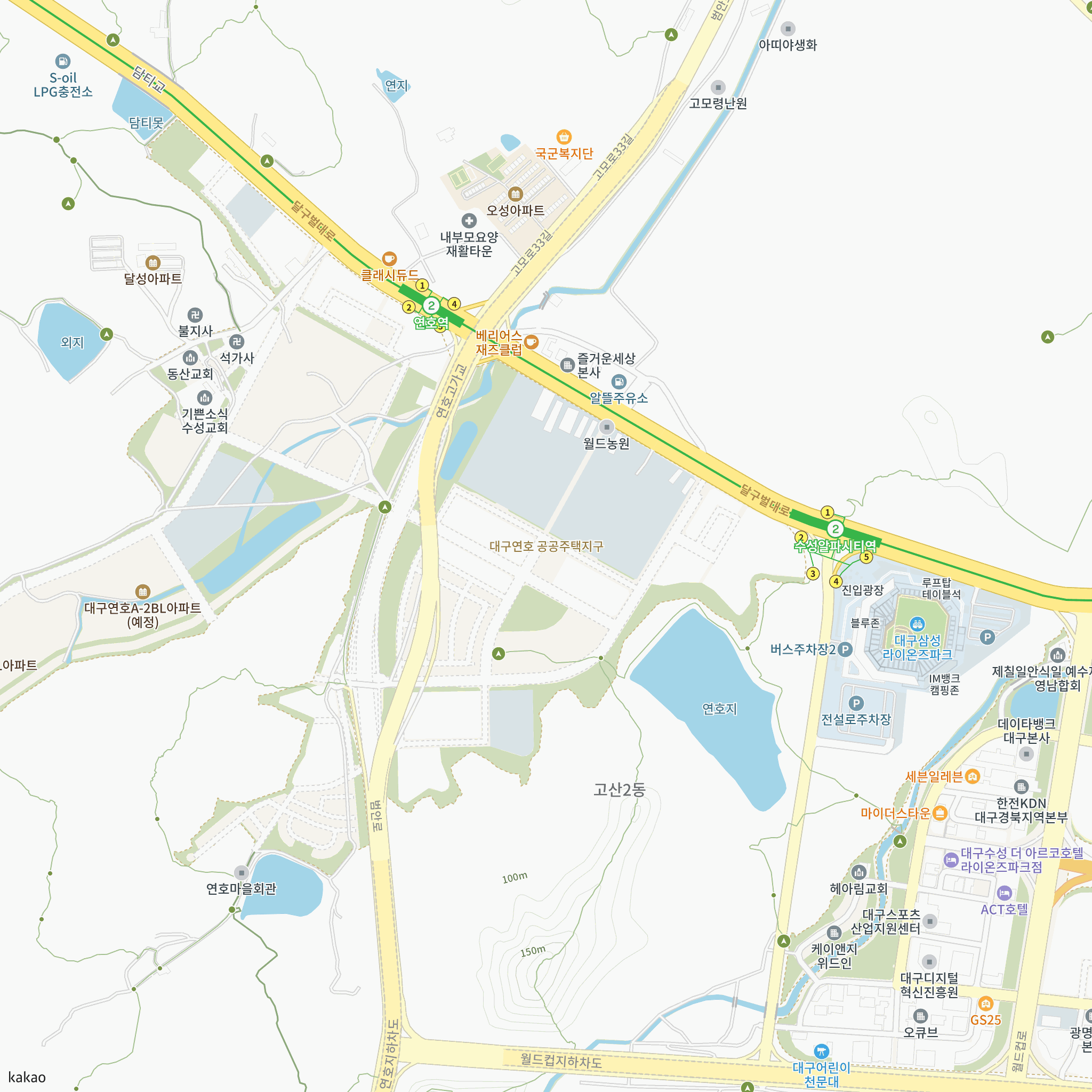 대구연호 A-2BL 통합공공임대주택 입주자 모집 반경 1km 주변 시설 지도