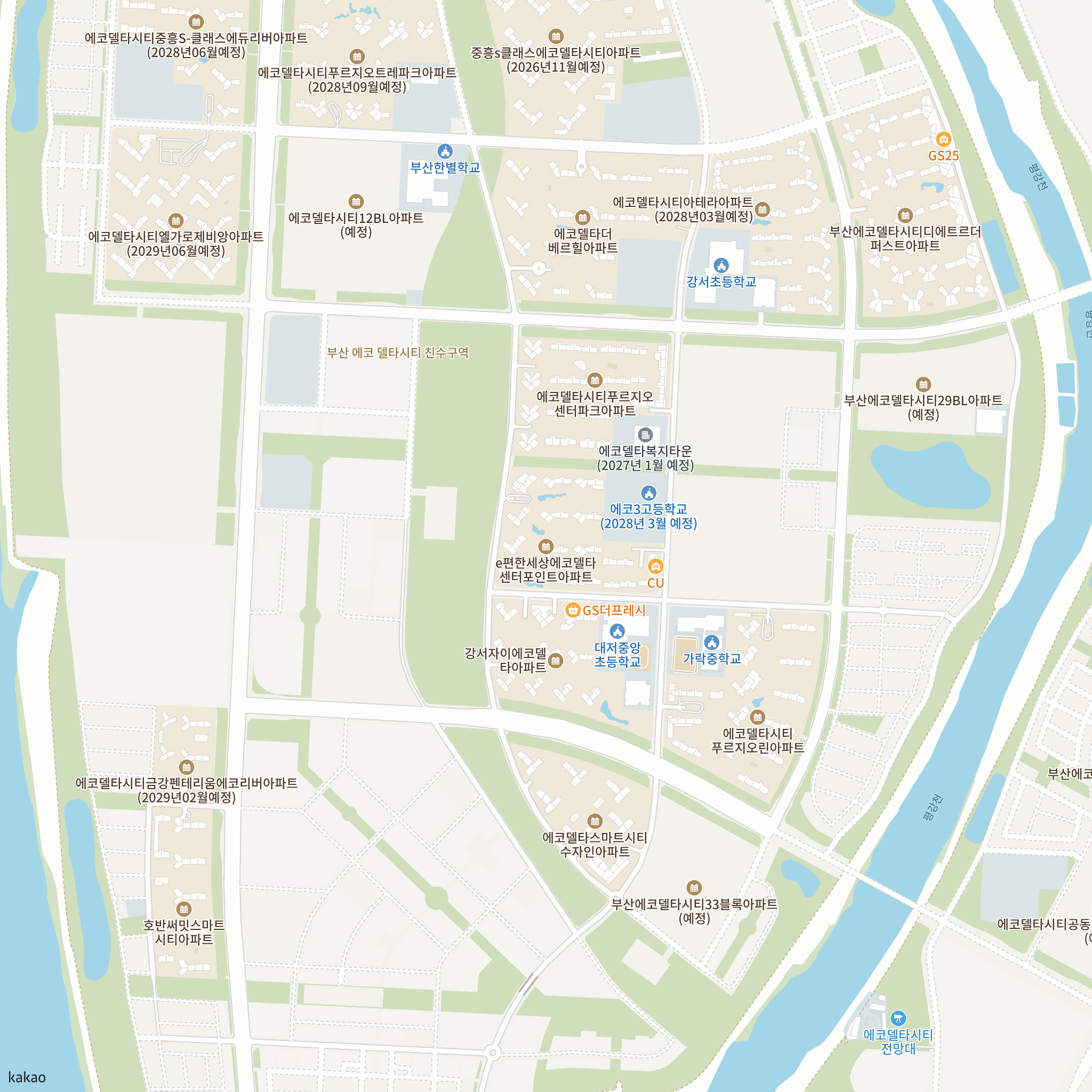 e편한세상 에코델타 센터포인트(19BL) 반경 1km 주변 시설 지도