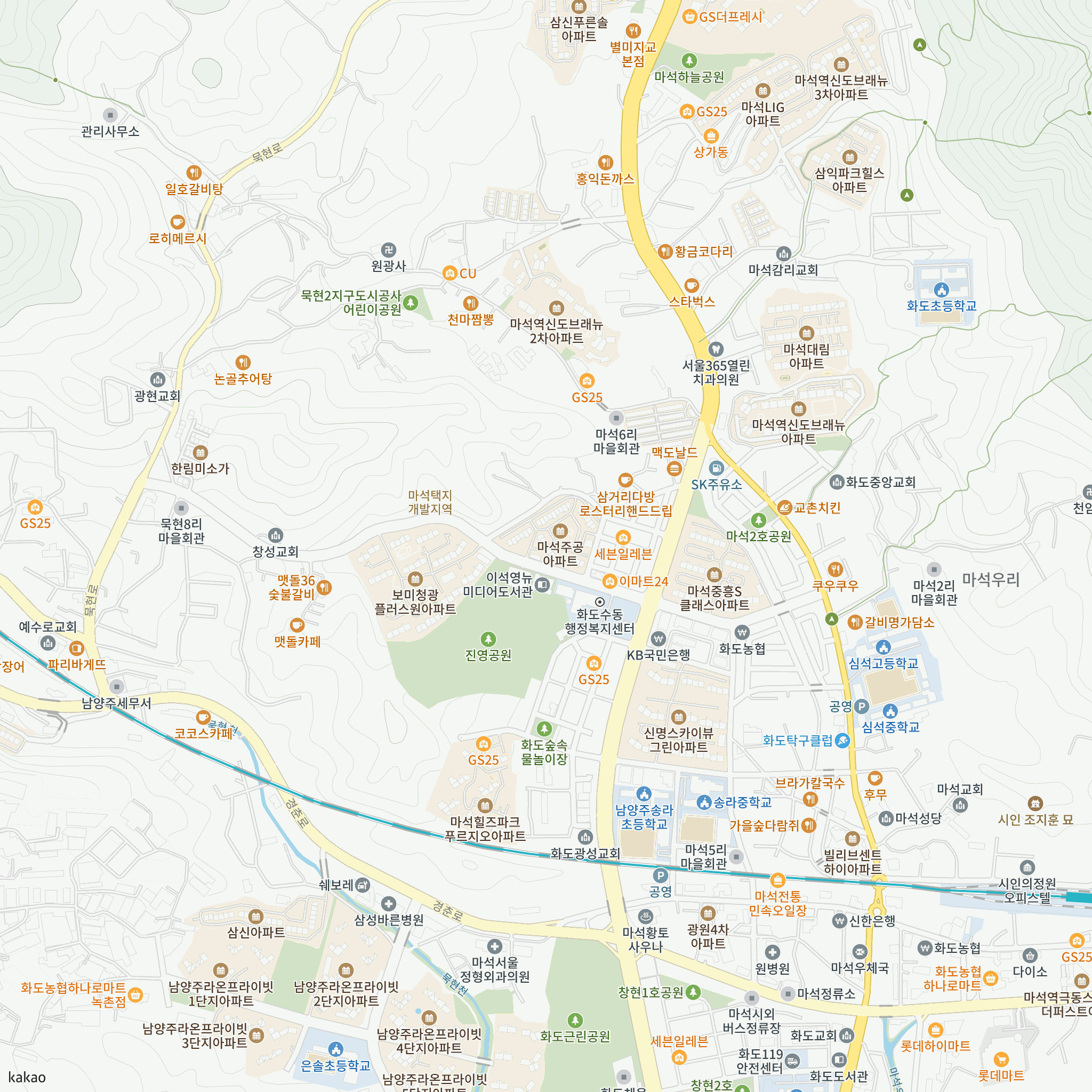 남양주마석2단지 국민임대주택 예비입주자 모집공고(2026.9.7.) 반경 1km 주변 시설 지도
