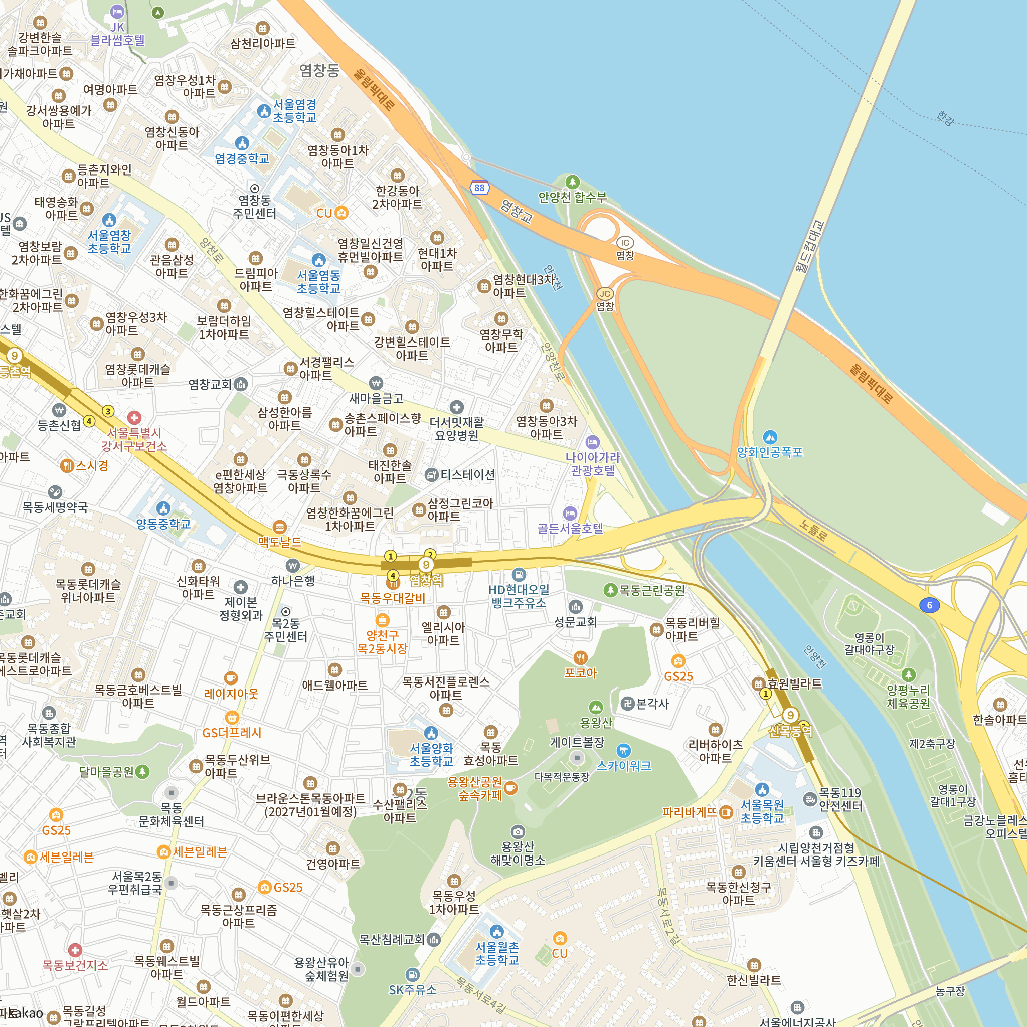 강서염창 통합공공임대주택 최초 입주자 모집공고 반경 1km 주변 시설 지도