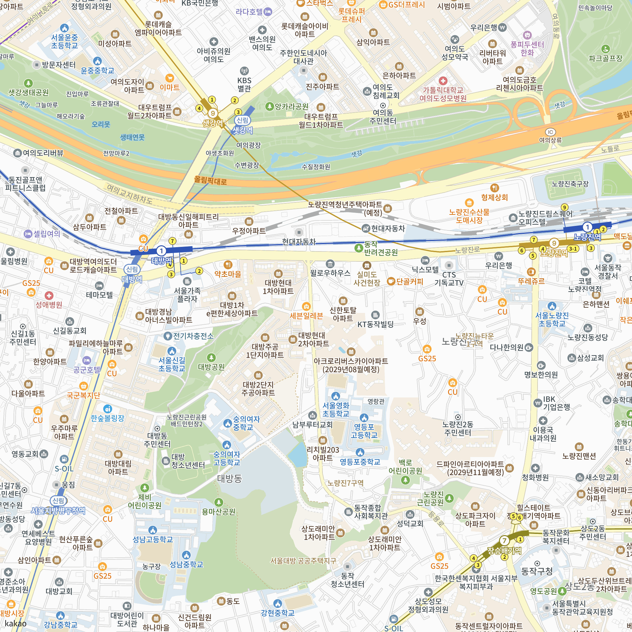 아크로 리버스카이(2차) 반경 1km 주변 시설 지도