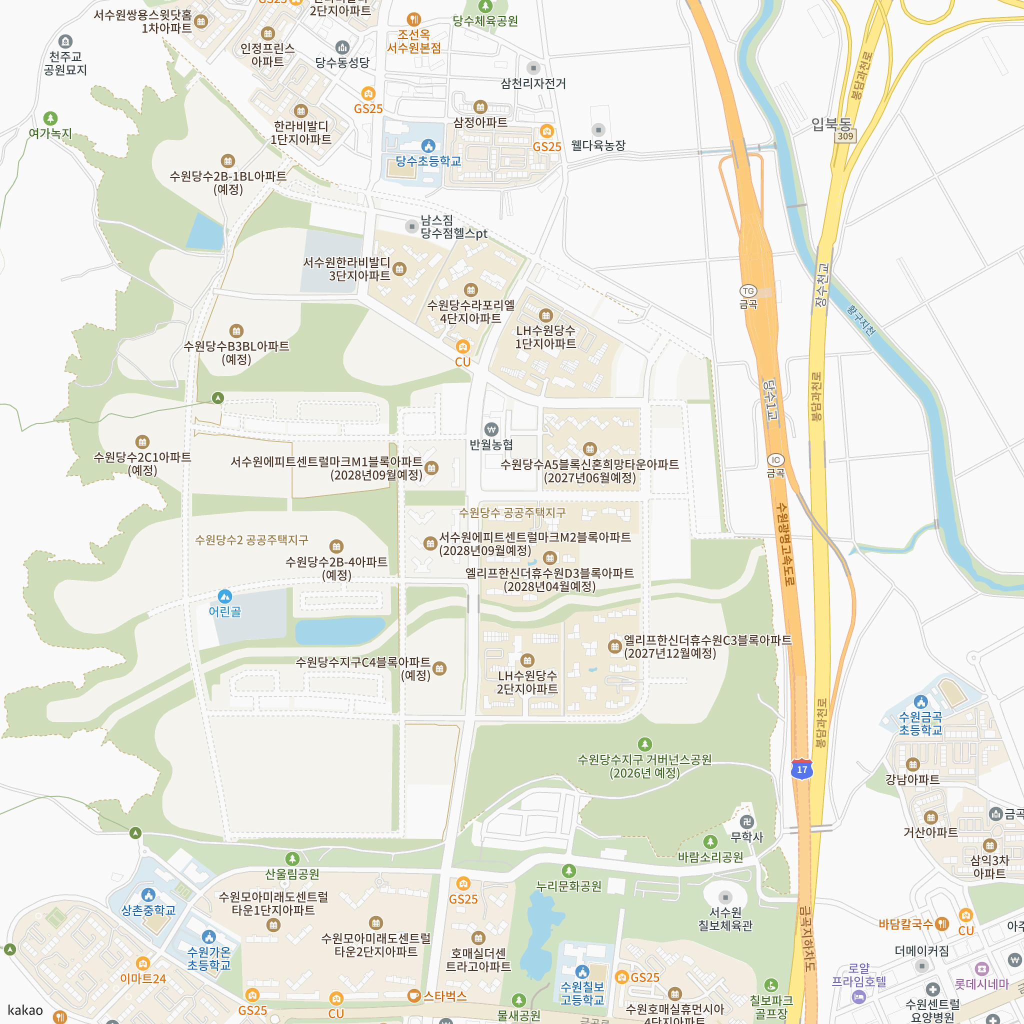 서수원 에피트 센트럴마크(M2BL)(3차) 반경 1km 주변 시설 지도