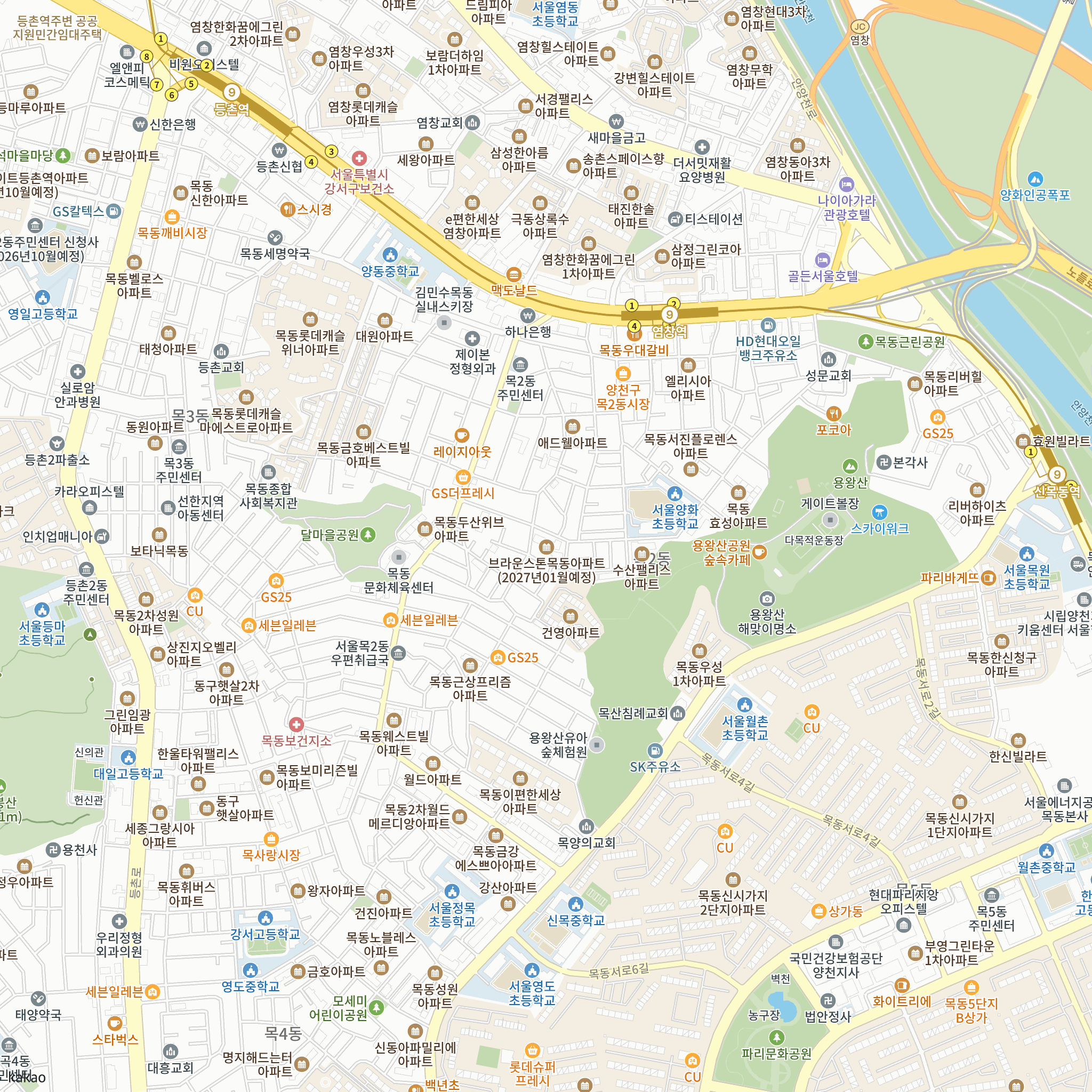 브라운스톤 목동(2차) 반경 1km 주변 시설 지도