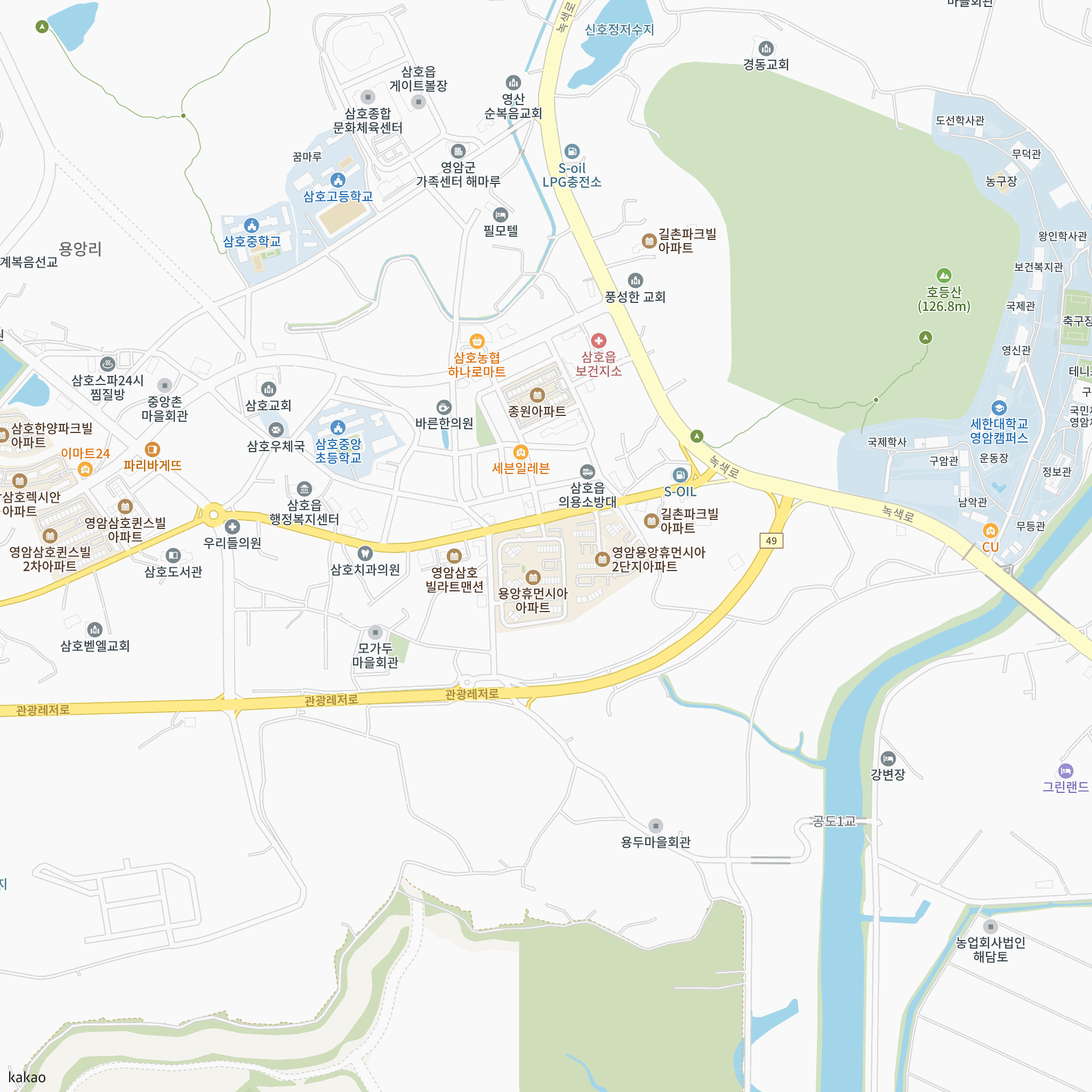 영암용앙1 국민임대주택 예비입주자 모집(2026.09.15.) 반경 1km 주변 시설 지도