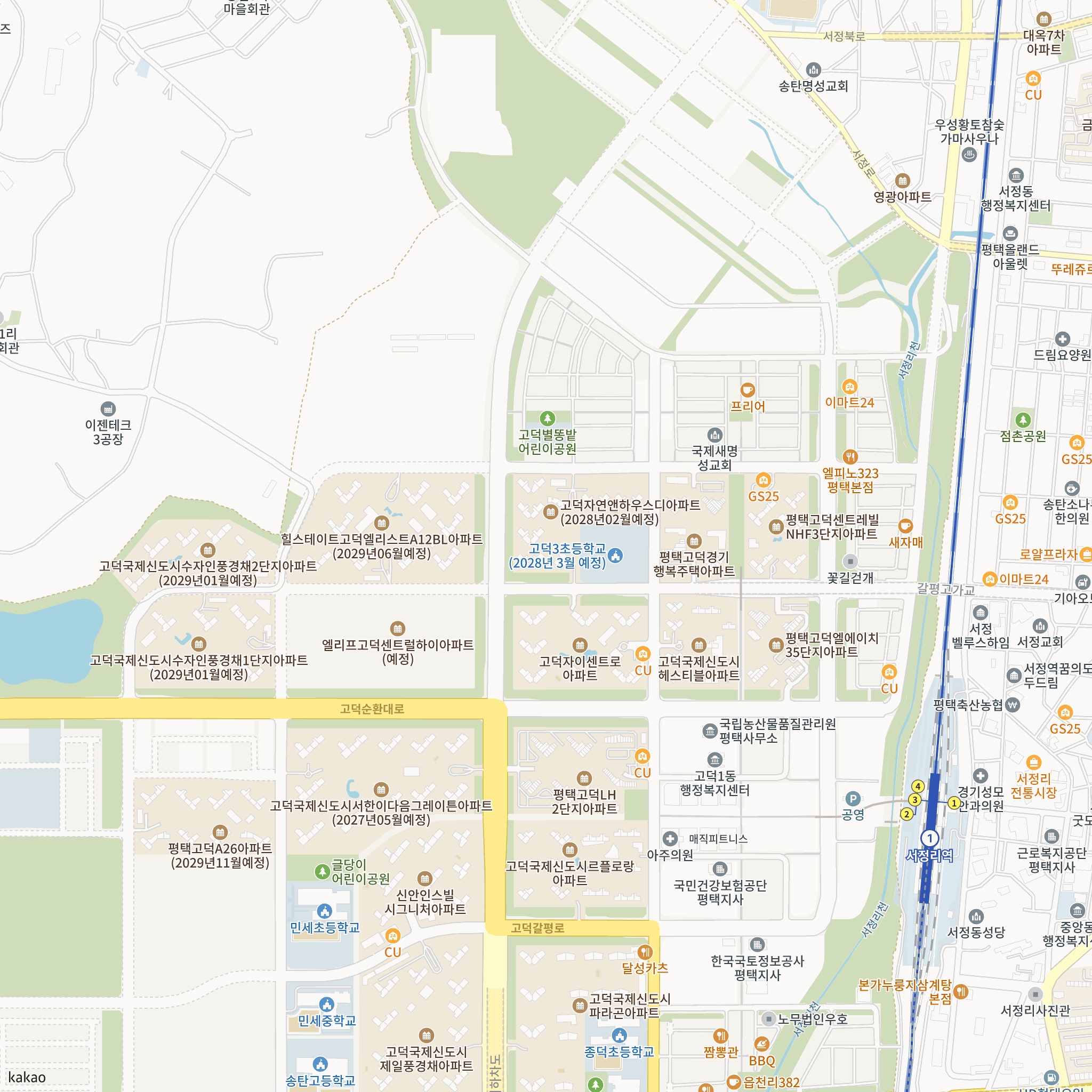 고덕 자연앤 하우스디(A4BL)(민영)(5차) 반경 1km 주변 시설 지도