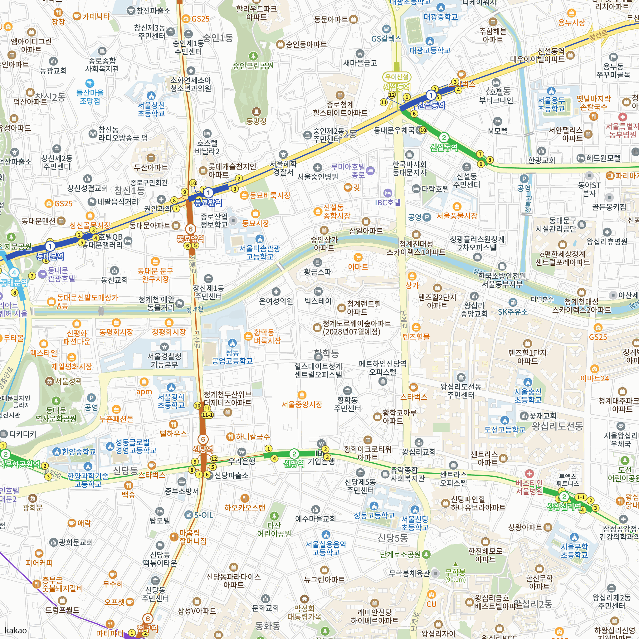 청계 노르웨이숲(13차) 반경 1km 주변 시설 지도
