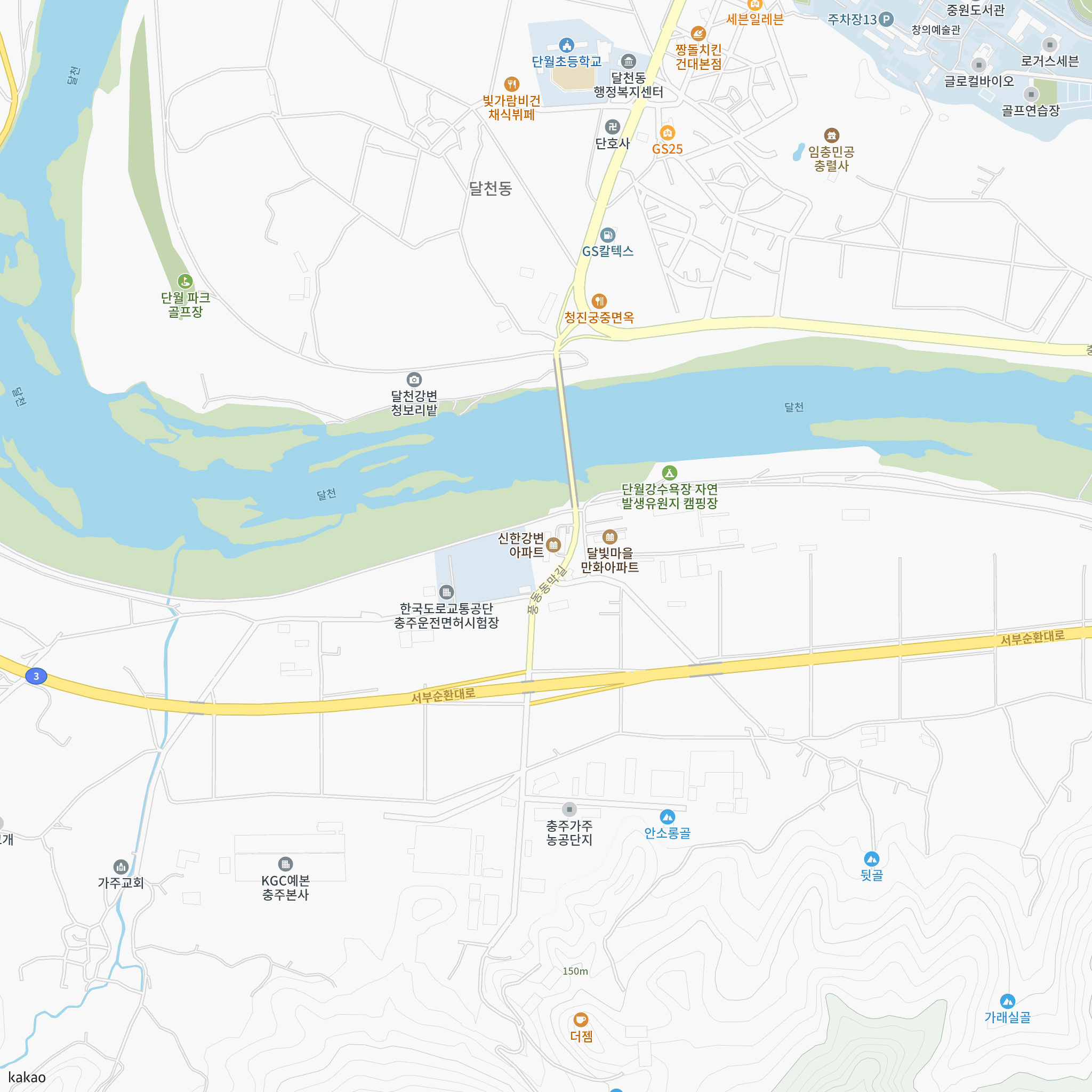 충주신한강변 국민임대주택 예비입주자 자격완화 공고[2026.10.13] 반경 1km 주변 시설 지도