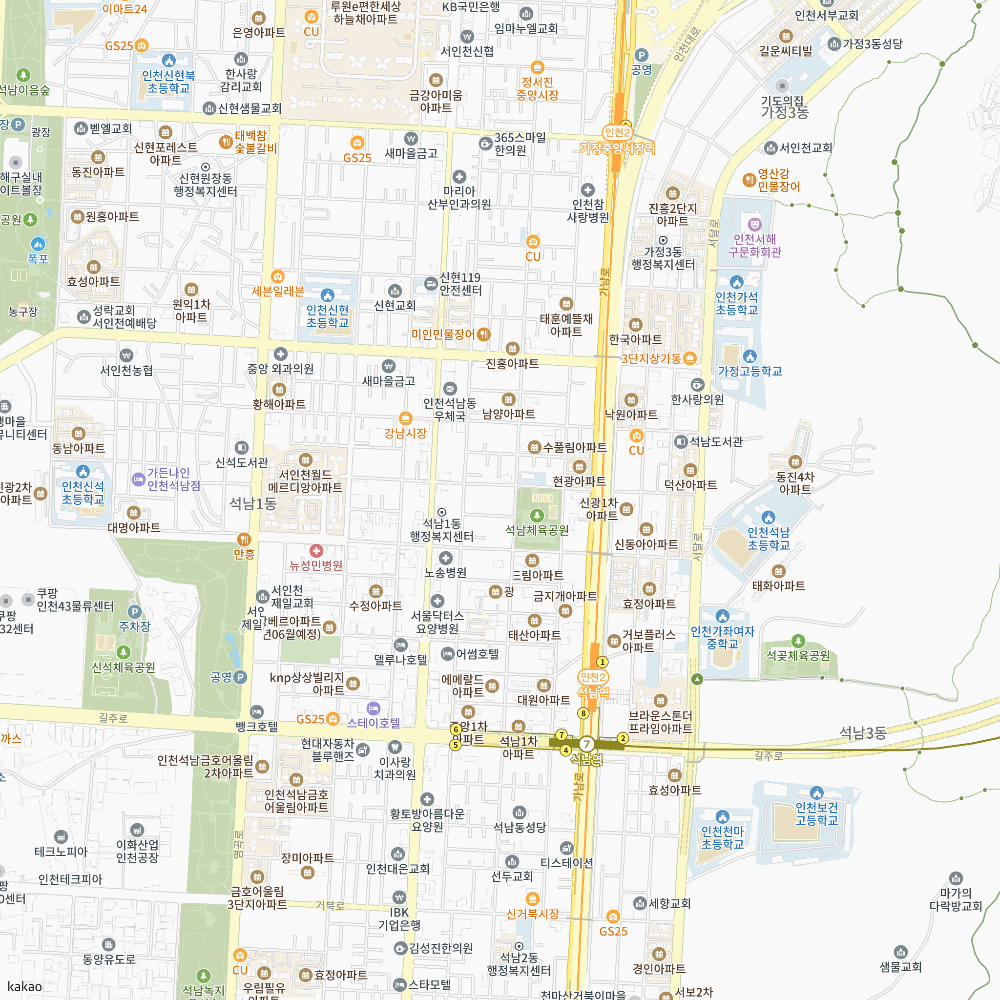 인천석남 어울림센터 행복주택 입주자 최초모집 반경 1km 주변 시설 지도