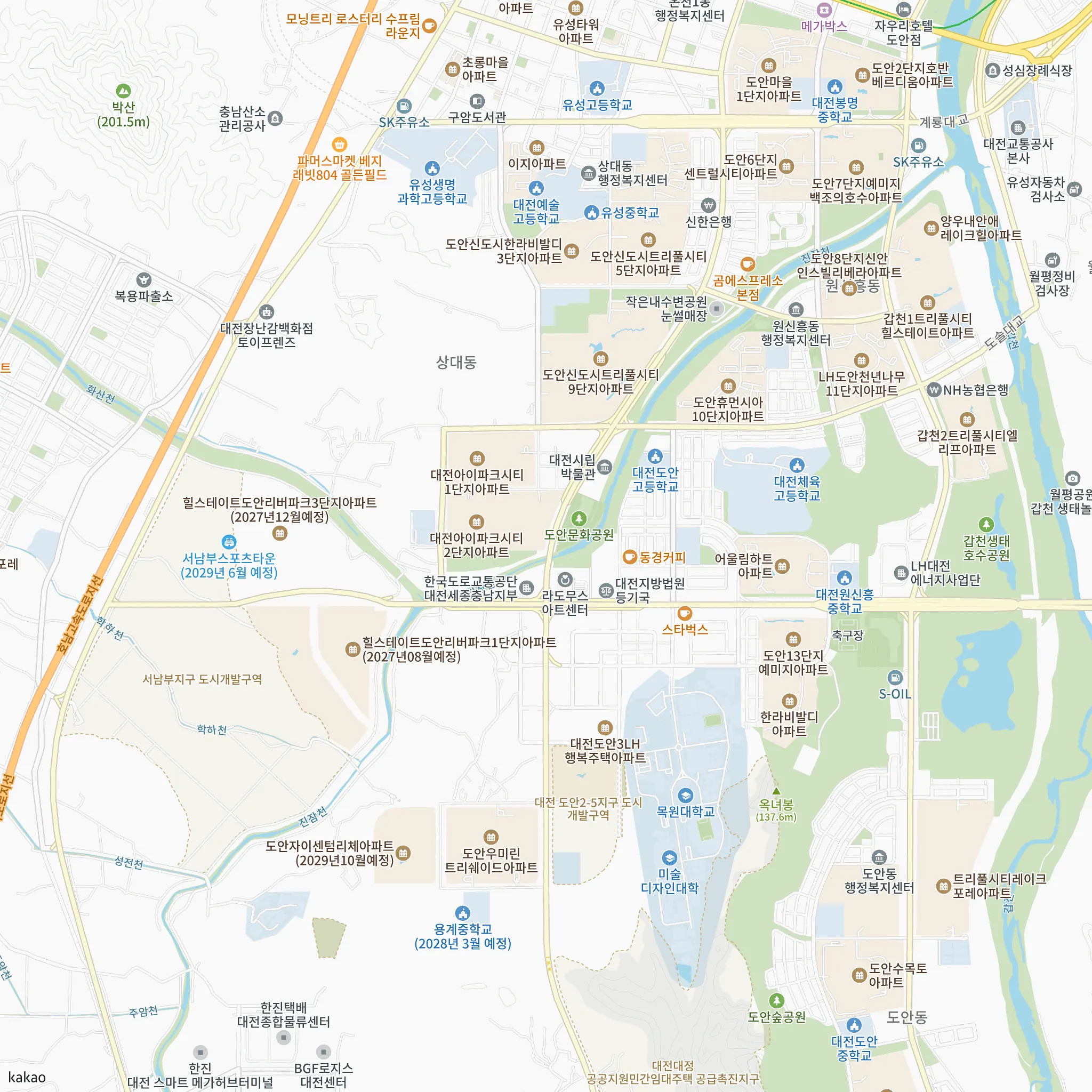 도안 푸르지오 디아델 29블록 안전마진 계산에 쓴 비교단지 중 비중 큰 3곳의 위치 지도