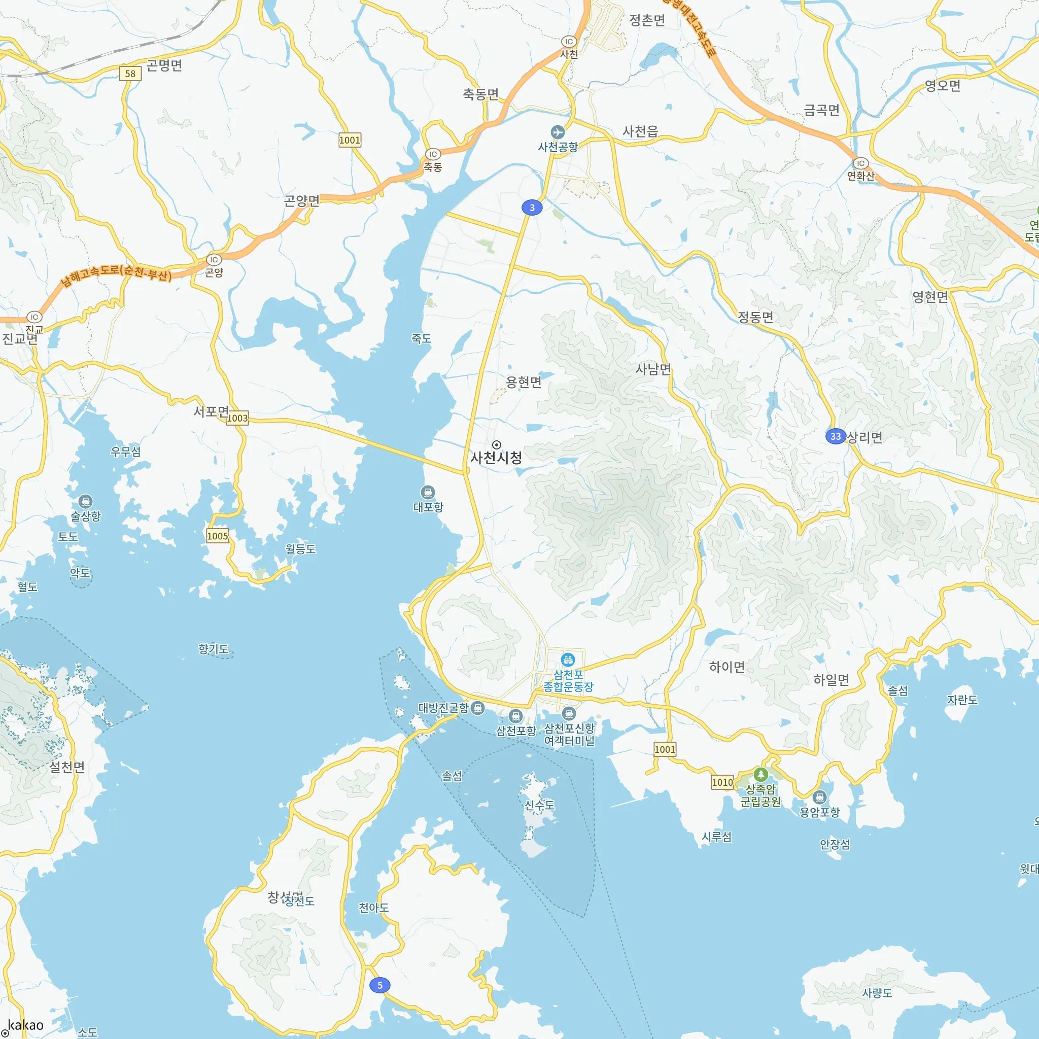 사천시와 인접 지역 지도에 표시한 경남 사천벌리1 영구임대 예비입주자 모집(26.10.16.) 위치