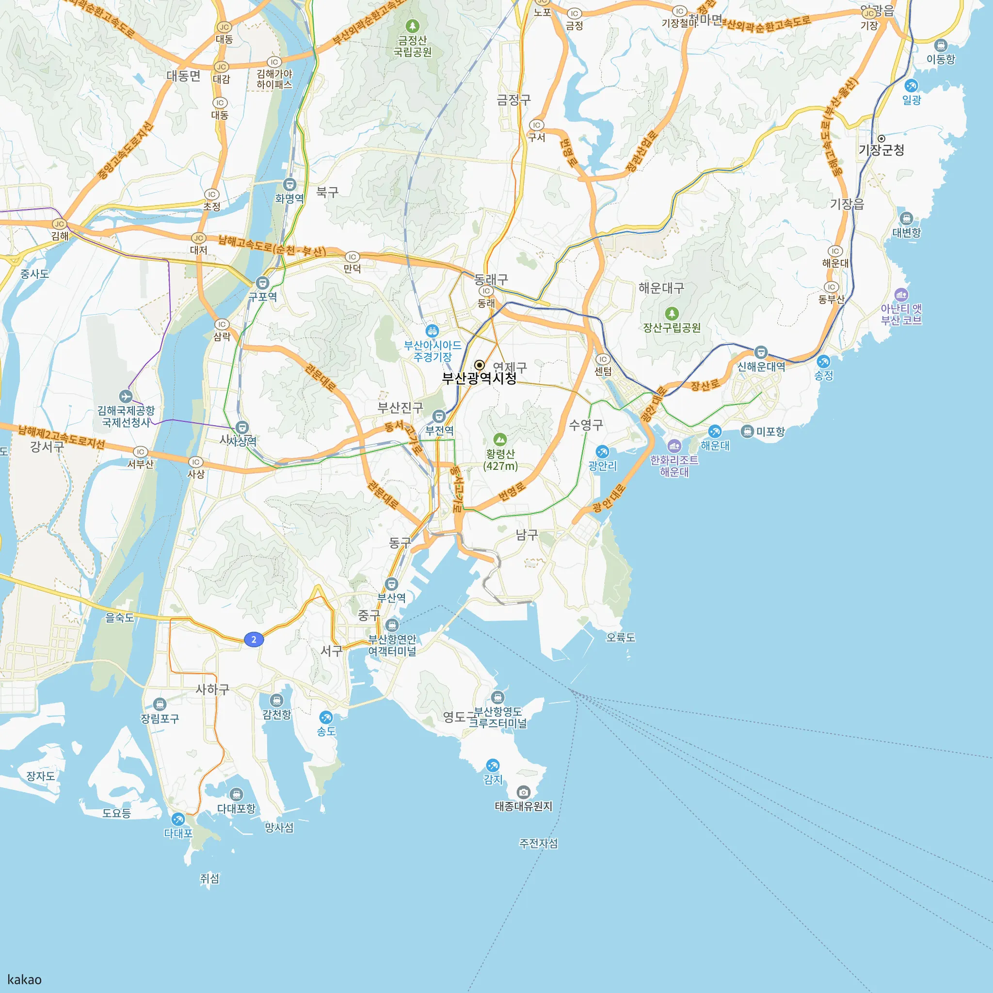 남구와 인접 지역 지도에 표시한 부산문현2 1블록(문현 푸르지오 트레시엘) 행복주택 최초 입주자 모집 위치