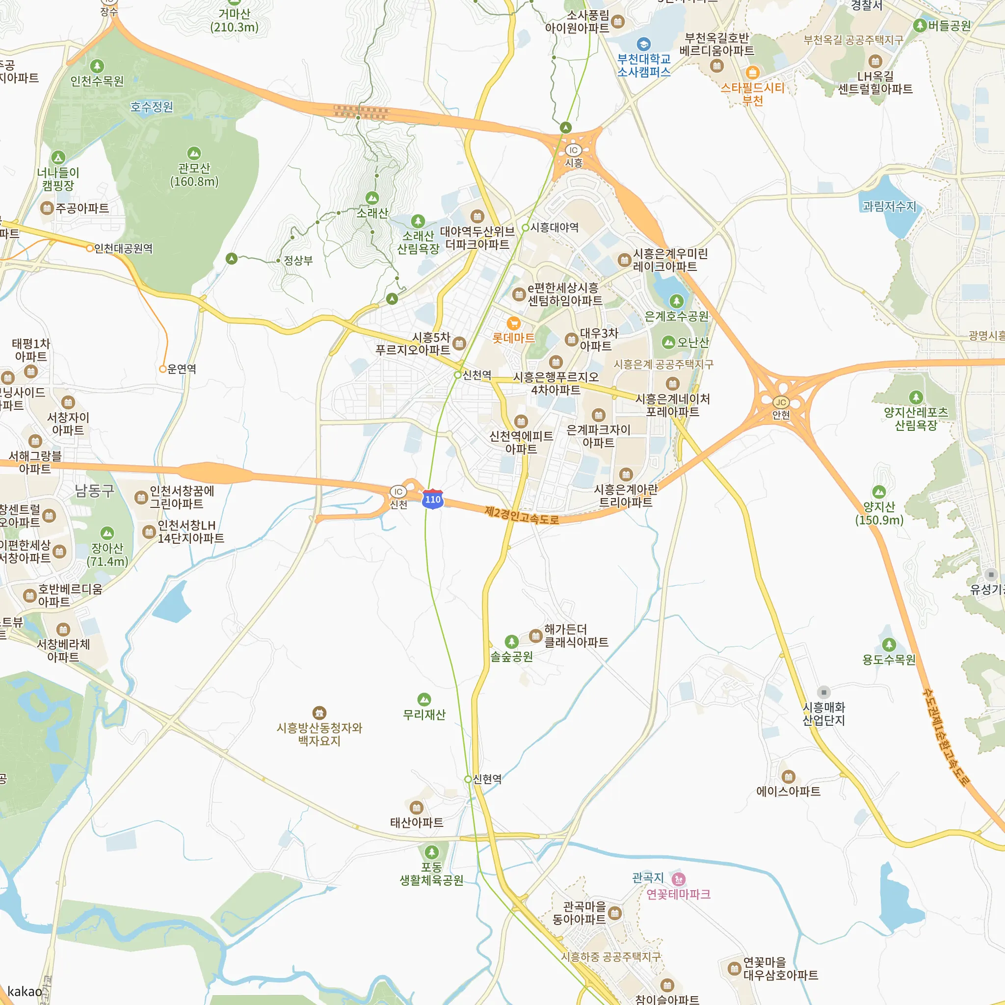 시흥 은계 에피트(조합원 취소분)에서 가장 가까운 신천역과 인천2호선·서해선 노선 지도