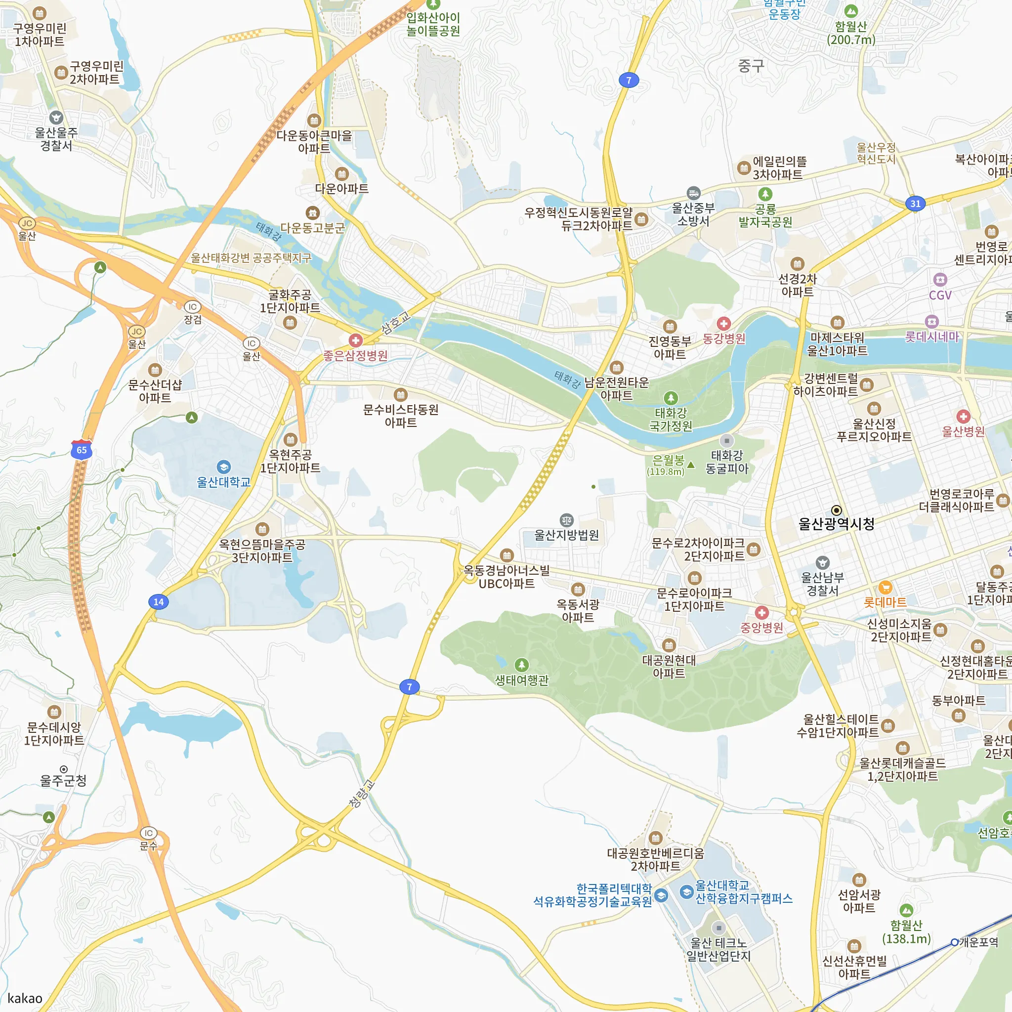 문수로 비스타 더파크 안전마진 계산에 쓴 비교단지 38곳을 6개 묶음으로 나눈 위치 지도