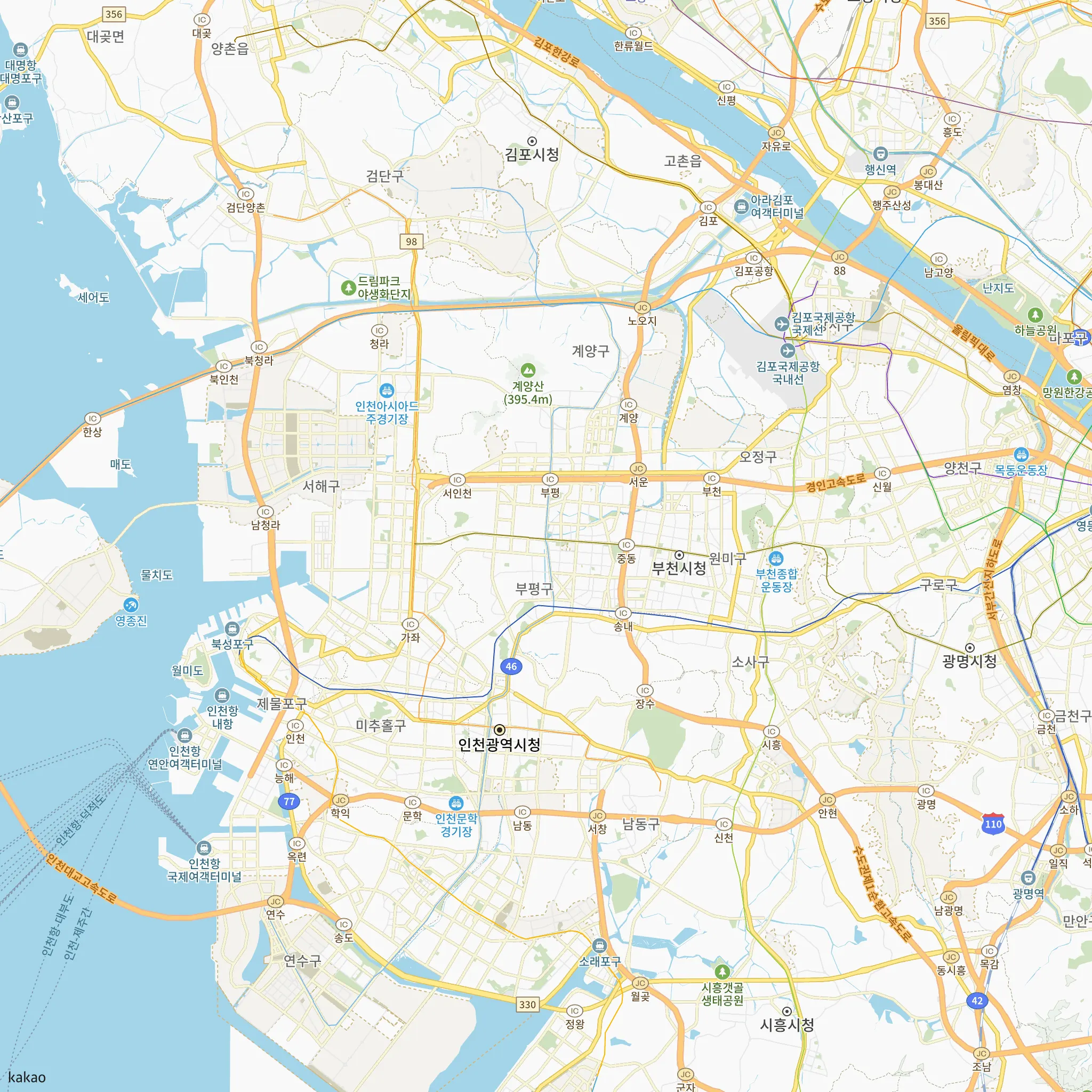 부평구와 인접 지역 지도에 표시한 인천부평(도시재생뉴딜) 행복주택 입주자 최초 모집 위치