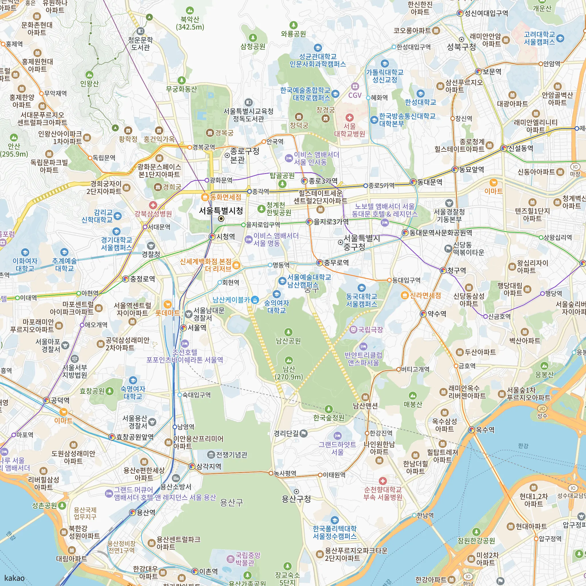 충정로역자이르네 안전마진 계산에 쓴 비교단지 중 비중 큰 2곳의 위치 지도