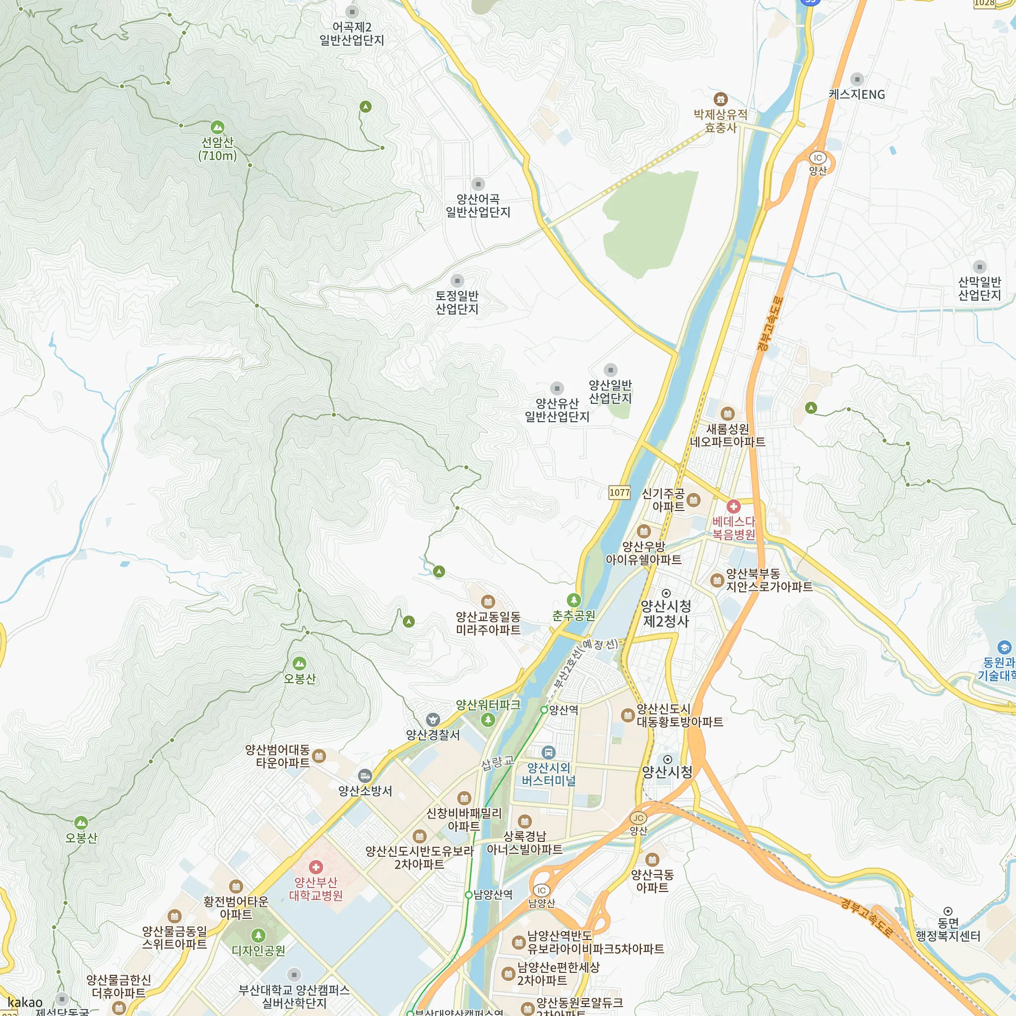 양산 삼성파크빌 자격완화 입주자 선착순 모집(2026.09.30)에서 가장 가까운 양산역과 부산2호선 노선 지도