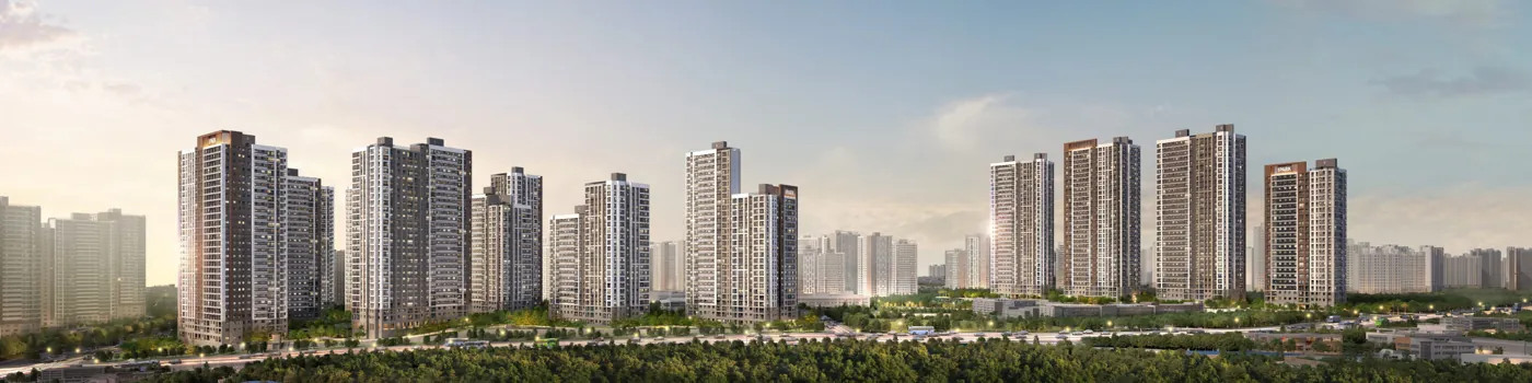 청주 가경 아이파크 7단지 단지 조감도(주간, overview 페이지 키비주얼, IPARK 로고 포함 다수 동 전경)(공식 홈페이지)