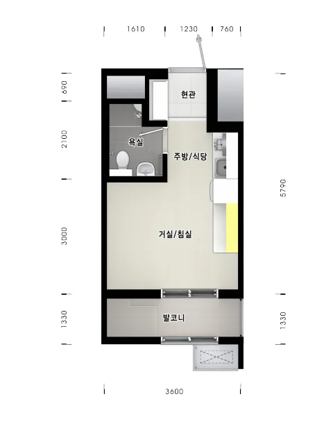 2026.10.15. 창원시 행복주택 예비입주자 모집공고(창원노산,창원석동,창원가포1) 평면도(욕실 좌상단·주방식당 우측형, 복도 없는 현관, 3600폭)(공식 홈페이지)