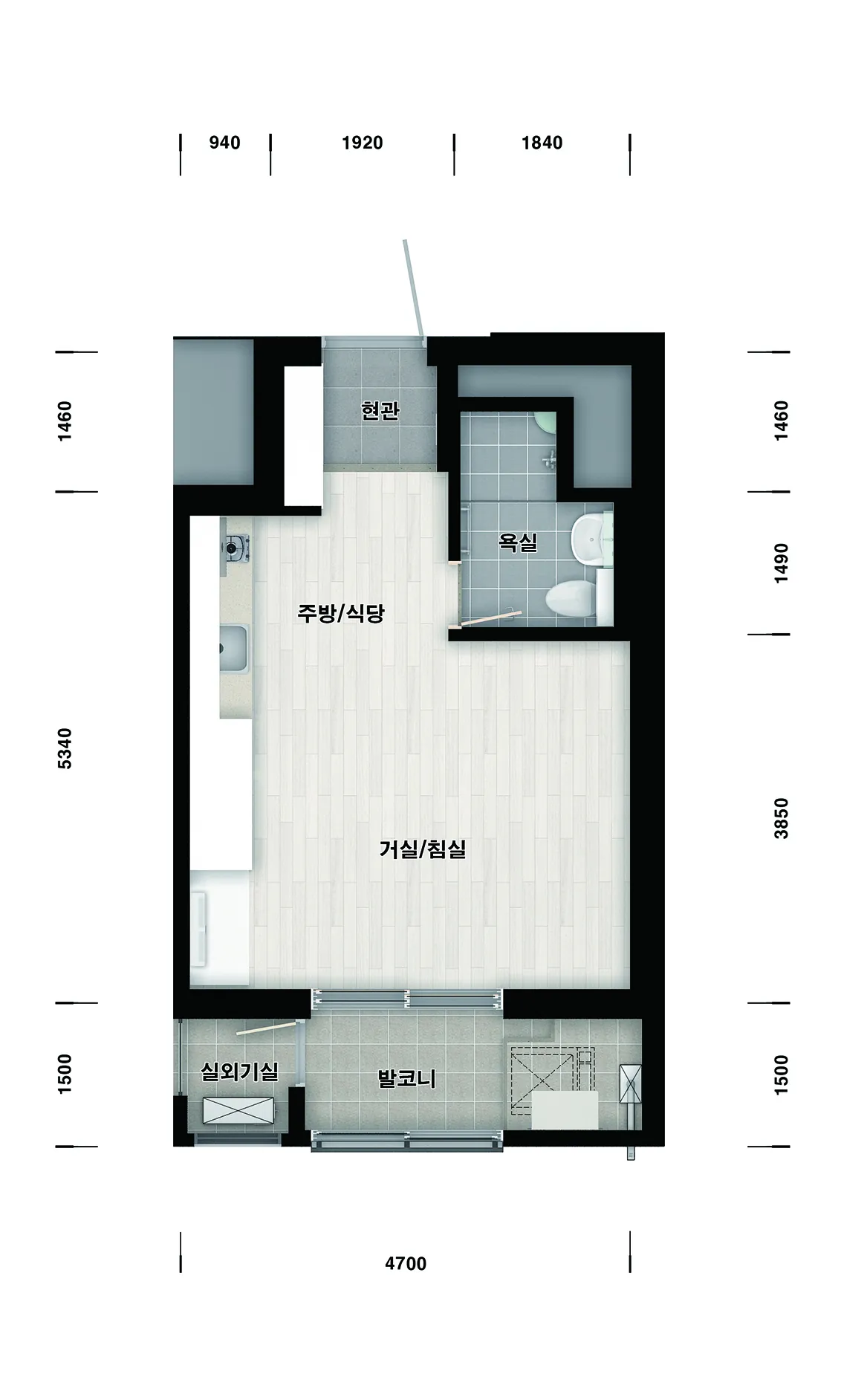 창녕영산 1BL 행복주택 예비입주자 모집 공고 (‘26.10.07. 공고) 주택형 평면도 (거실/침실, 주방/식당, 침실, 발코니, 실외기실)(공식 홈페이지)