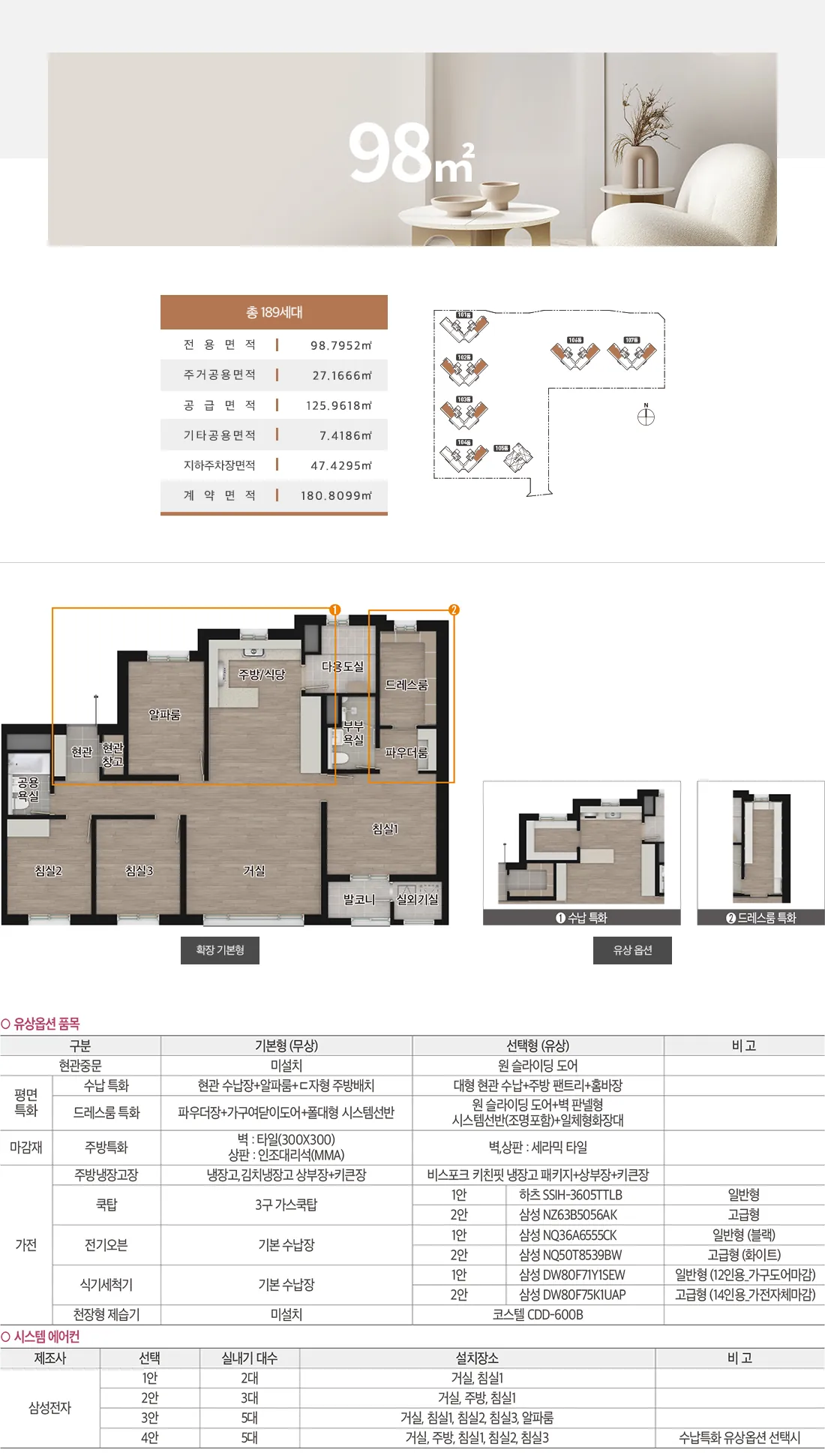 고덕 자연앤 하우스디(A4BL)(민영)(5차) 98㎡ 평면도(공식 홈페이지)