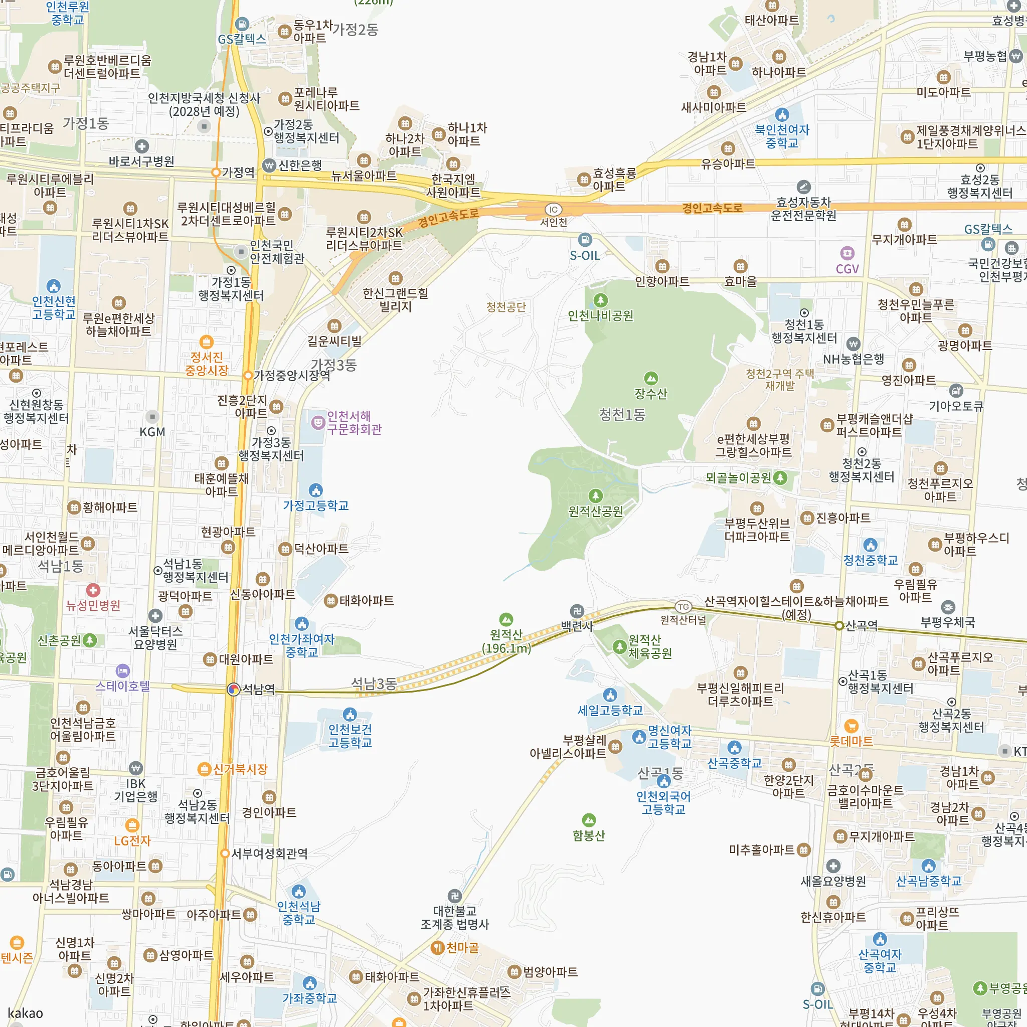 인천석남 어울림센터 행복주택 입주자 최초모집에서 가장 가까운 석남역과 7호선·인천2호선 노선 지도